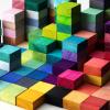 stack of colorful wooden blocks