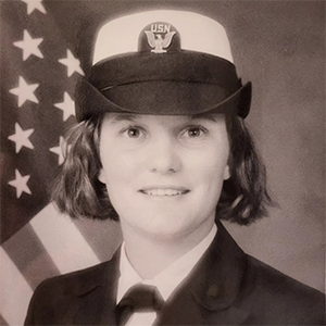 Graphic of female Navy sailor