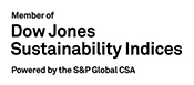 Graphic that says ‘Member of Dow Jones Sustainability Indices Powering by S&P Global CSA’