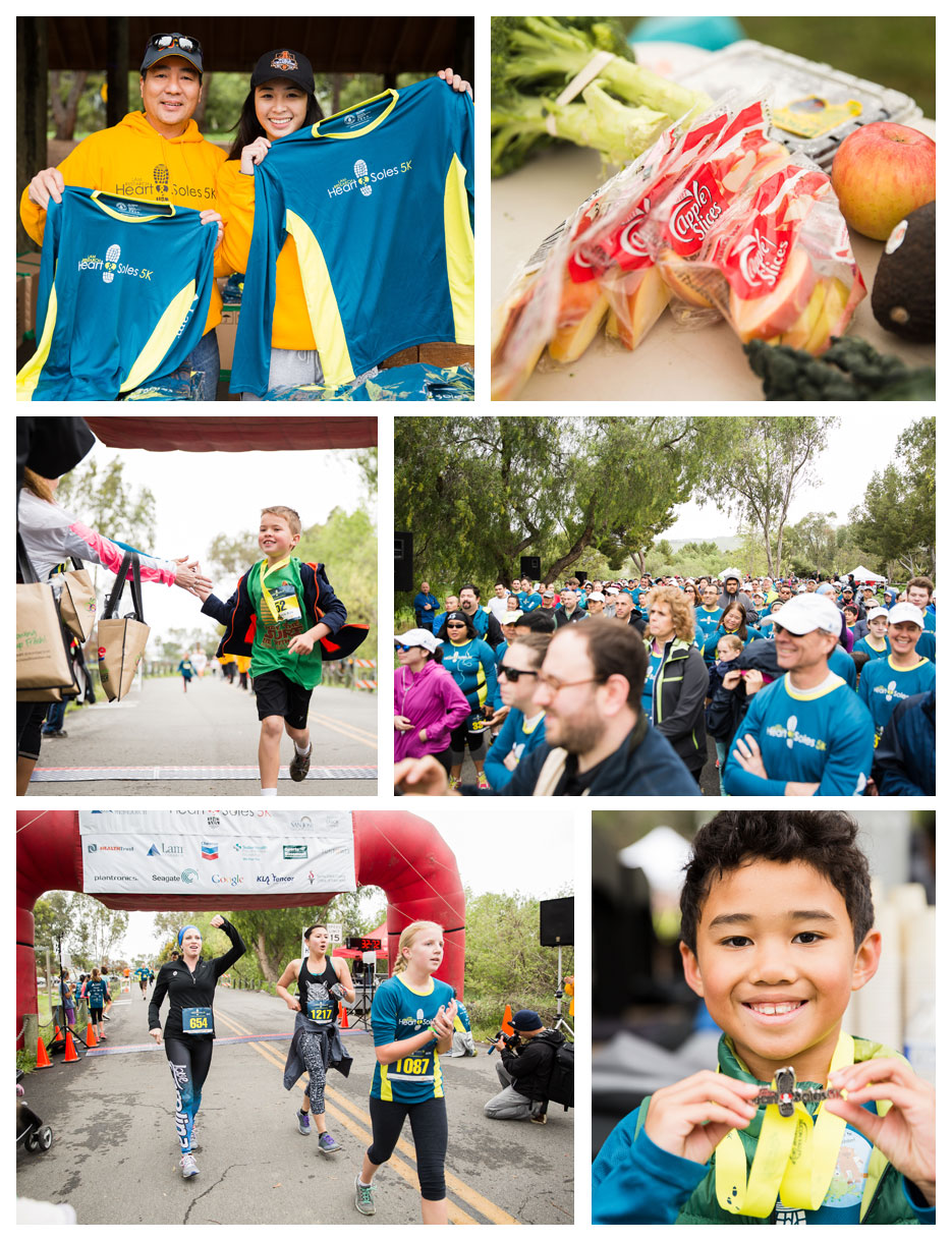 A collage of images from the event including running jerseys and participants crossing the finish line.