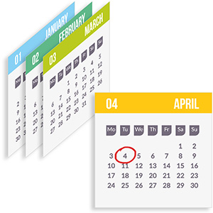 calendar showing april 4