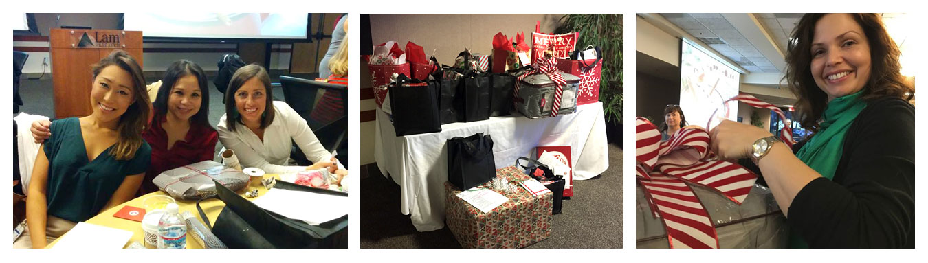 Lam employees gathering gifts
