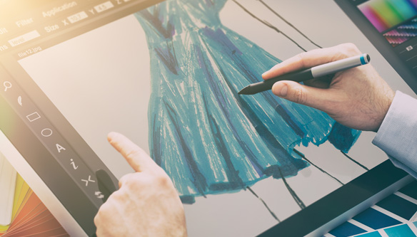 dress drawing on tablet