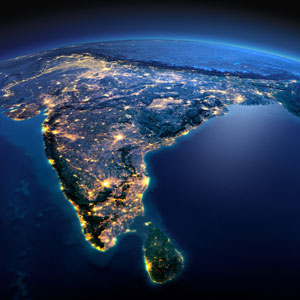 lights from India map