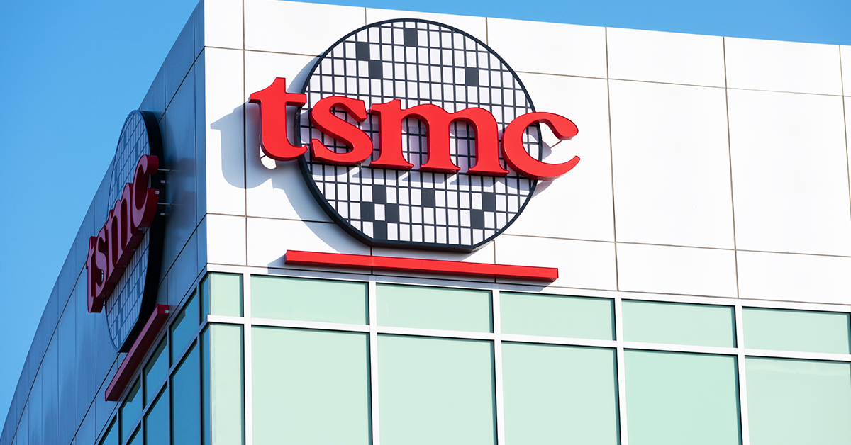 Image of a building displaying TSMC’s logo