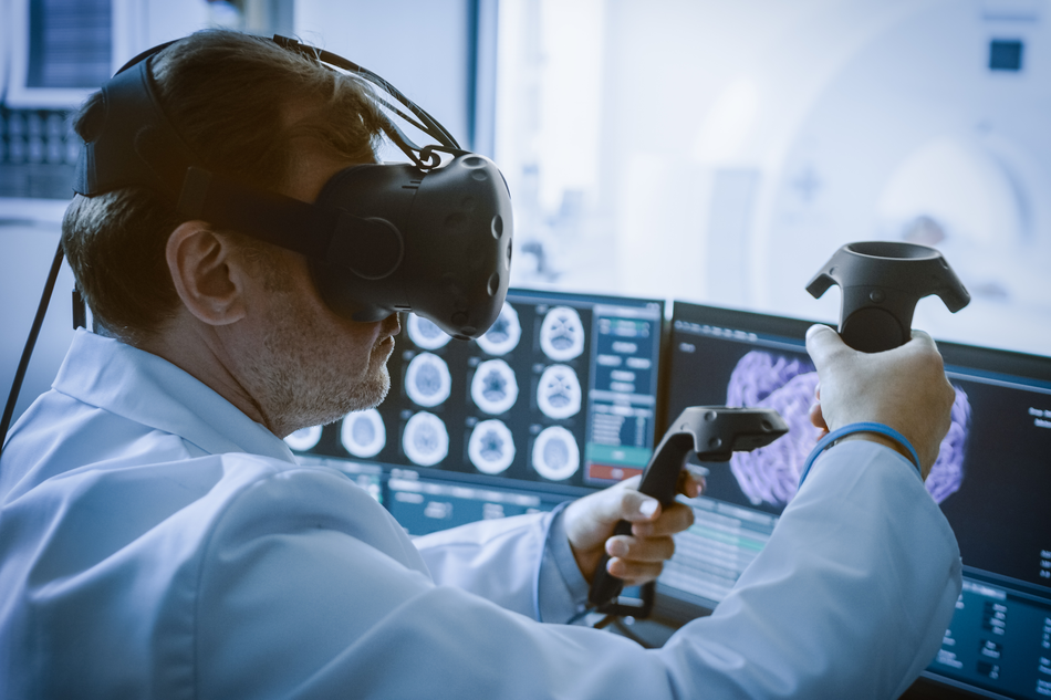 doctor using VR headset